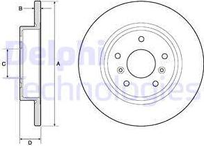 Delphi BG4807C - Тормозной диск avtokuzovplus.com.ua