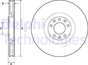 Delphi BG4814C - Тормозной диск avtokuzovplus.com.ua