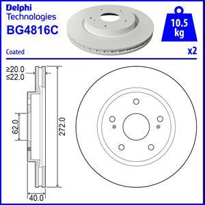 Delphi BG4816C - Тормозной диск avtokuzovplus.com.ua