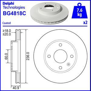 Delphi BG4818C - Тормозной диск avtokuzovplus.com.ua