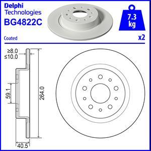 Delphi BG4822C - Гальмівний диск autocars.com.ua