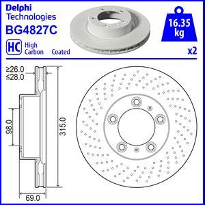 Delphi BG4827C - Гальмівний диск autocars.com.ua