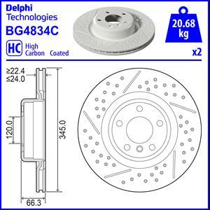 Delphi BG4834C - Гальмівний диск autocars.com.ua