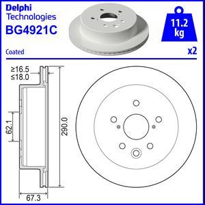 Delphi BG4921C - Гальмівний диск autocars.com.ua