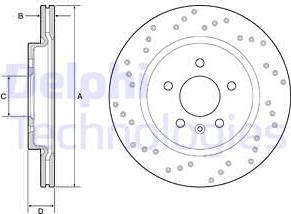 Delphi BG4923C - Гальмівний диск autocars.com.ua