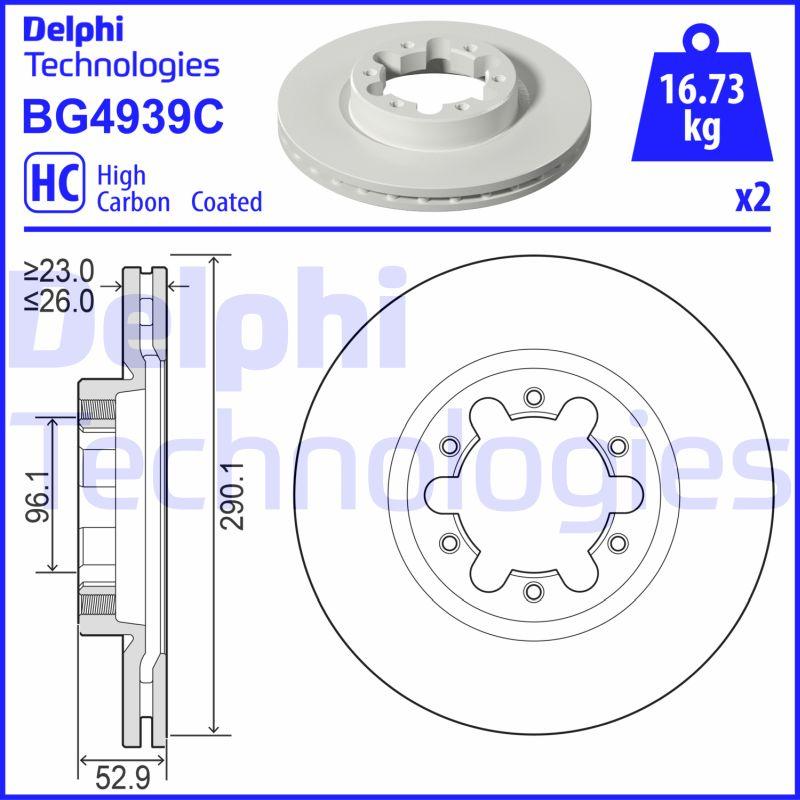 Delphi BG4939C - Тормозной диск avtokuzovplus.com.ua