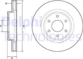 Delphi BG4941 - Гальмівний диск autocars.com.ua