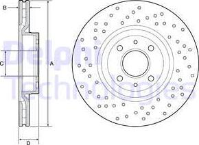 Delphi BG4943C - Гальмівний диск autocars.com.ua