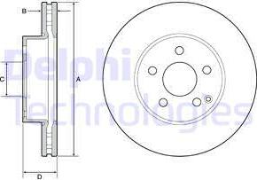 Delphi BG4945C-19B1 - Гальмівний диск autocars.com.ua