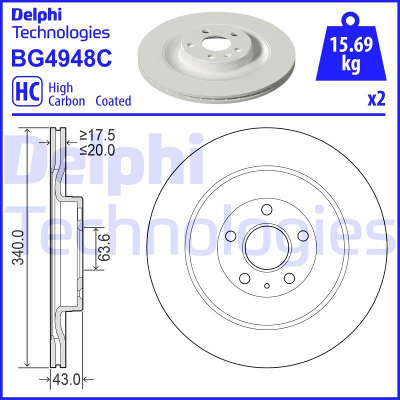 Delphi BG4948C - Гальмівний диск autocars.com.ua