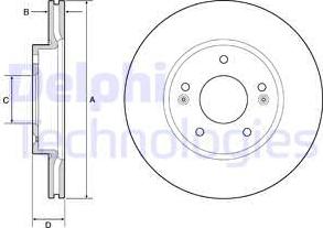 Delphi BG4955C - Тормозной диск avtokuzovplus.com.ua