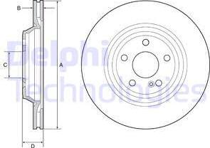 Delphi BG4957C - Гальмівний диск autocars.com.ua