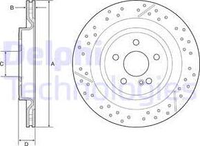 Delphi BG4958C - Гальмівний диск autocars.com.ua