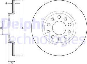 Delphi BG4960C-18B1 - Гальмівний диск autocars.com.ua