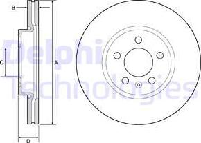 Delphi BG4965C - Гальмівний диск autocars.com.ua