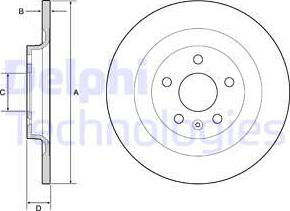 Delphi BG4966C - Тормозной диск avtokuzovplus.com.ua