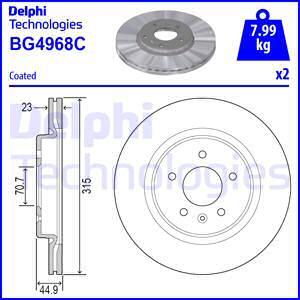 Delphi BG4968C - Гальмівний диск autocars.com.ua