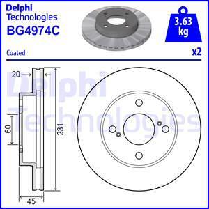 Delphi BG4974C - Гальмівний диск autocars.com.ua