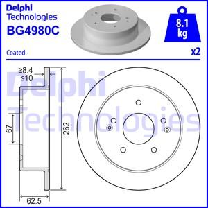 Delphi BG4980C - Гальмівний диск autocars.com.ua