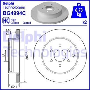 Delphi BG4994C - Гальмівний диск autocars.com.ua