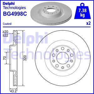 Delphi BG4998C - Гальмівний диск autocars.com.ua