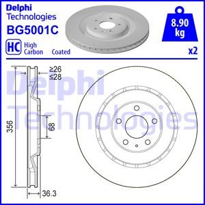 Delphi BG5001C - Гальмівний диск autocars.com.ua