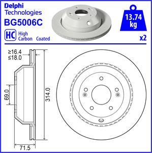 Delphi BG5006C - Тормозной диск avtokuzovplus.com.ua