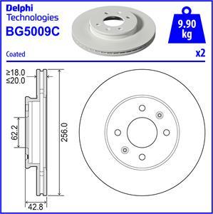 Delphi BG5009C - Гальмівний диск autocars.com.ua