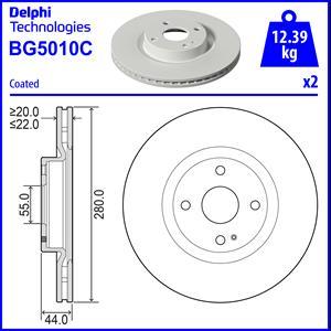 Delphi BG5010C - Гальмівний диск autocars.com.ua