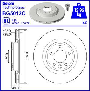 Delphi BG5012C-18B1 - Гальмівний диск autocars.com.ua