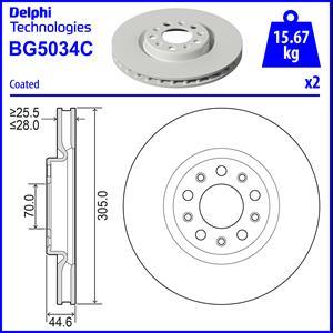 Delphi BG5034C - Гальмівний диск autocars.com.ua