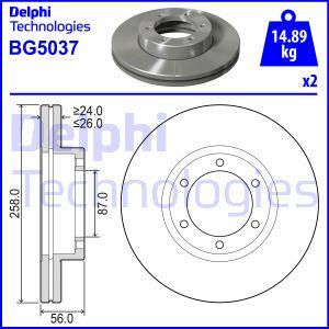 Delphi BG5037 - Тормозной диск avtokuzovplus.com.ua