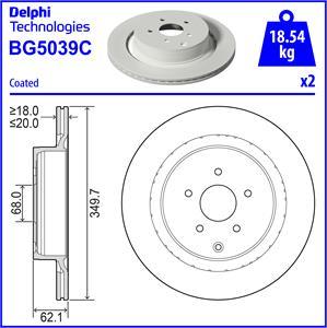 Delphi BG5039C-18B1 - Тормозной диск avtokuzovplus.com.ua