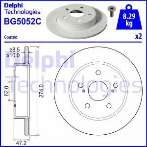 Delphi BG5052C - Тормозной диск avtokuzovplus.com.ua