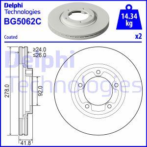 Delphi BG5062C - Гальмівний диск autocars.com.ua