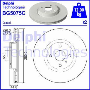 Delphi BG5075C - Гальмівний диск autocars.com.ua