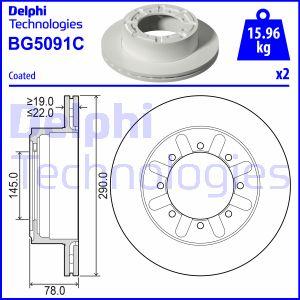 Delphi BG5091C - Гальмівний диск autocars.com.ua