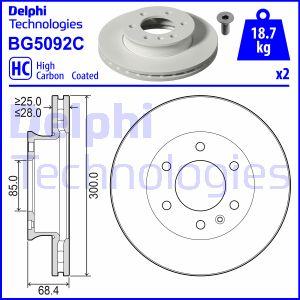 Delphi BG5092C - Гальмівний диск autocars.com.ua