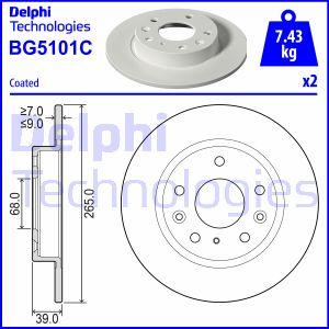 Delphi BG5101C - Тормозной диск autodnr.net