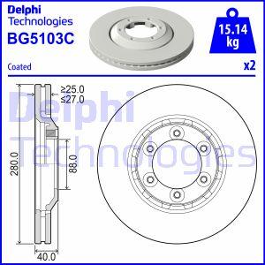 Delphi BG5103C - Гальмівний диск autocars.com.ua