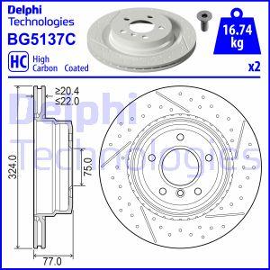 Delphi BG5137C - Гальмівний диск autocars.com.ua