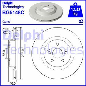 Delphi BG5148C - Гальмівний диск autocars.com.ua