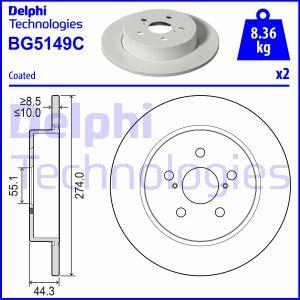 Delphi BG5149C - Гальмівний диск autocars.com.ua