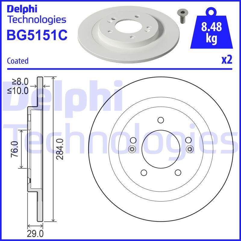 Delphi BG5151C - Гальмівний диск autocars.com.ua