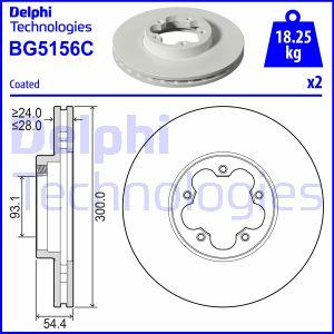 Delphi BG5156C - Гальмівний диск autocars.com.ua