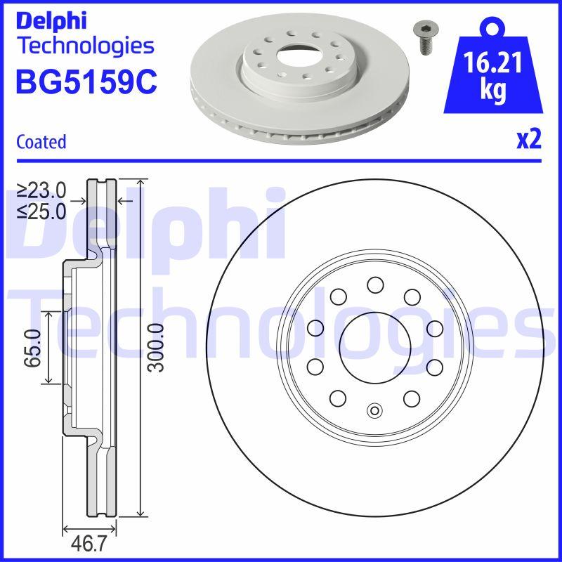 Delphi BG5159C - Гальмівний диск autocars.com.ua