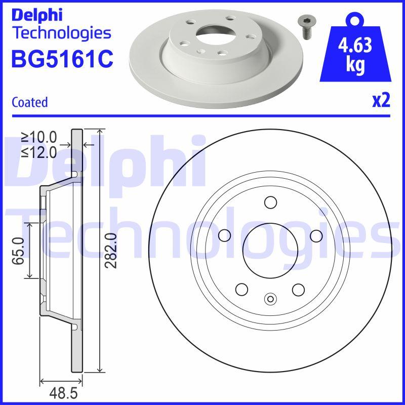 Delphi BG5161C - Гальмівний диск autocars.com.ua