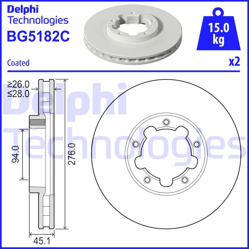 Delphi BG5182C - Тормозной диск avtokuzovplus.com.ua