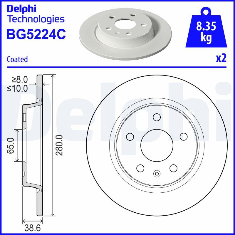 Delphi BG5224C - Гальмівний диск autocars.com.ua