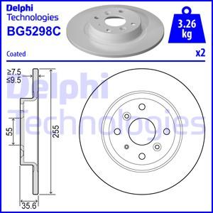 Delphi BG5298C - Гальмівний диск autocars.com.ua